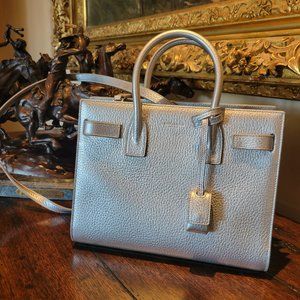 Saint Laurent Metallic Grained Calfskin Baby Sac Du Jour